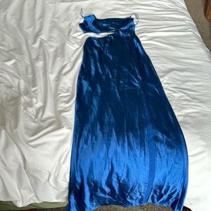 Hello Molly Blue Satin Cut out Dress size M